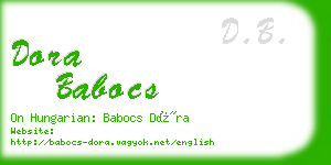 dora babocs business card